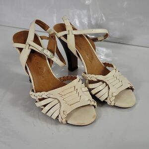 Chie Mihara Off white Leather Sandals.